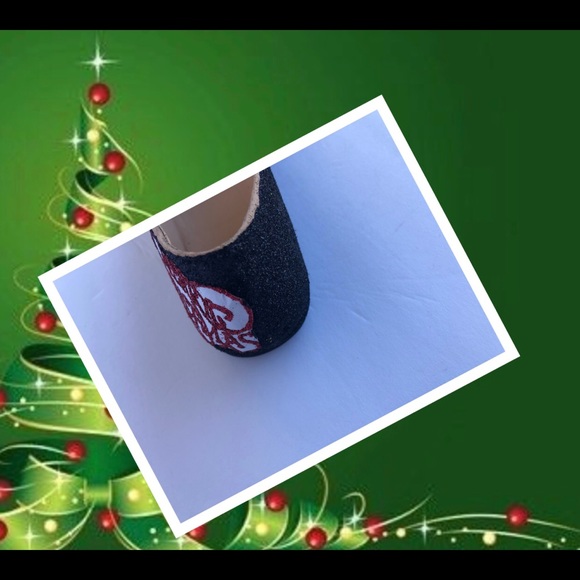 Women Custom Christmas w/Gift Boxes Glitter Flats - Picture 2 of 5